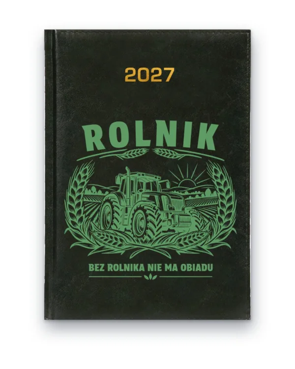 Kalendarz książkowy BALADEK 2027 z grawerem: Rolnik — Bez rolnika nie ma obiadu