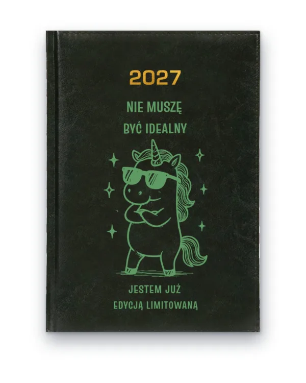 Kalendarz książkowy BALADEK 2027 z grawerem: Jednorożec — Jestem już edycją limitowaną
