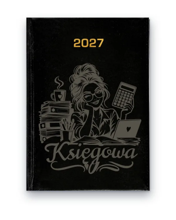 Kalendarz książkowy BALADEK 2027 z grawerem: Księgowa z kalkulatorem