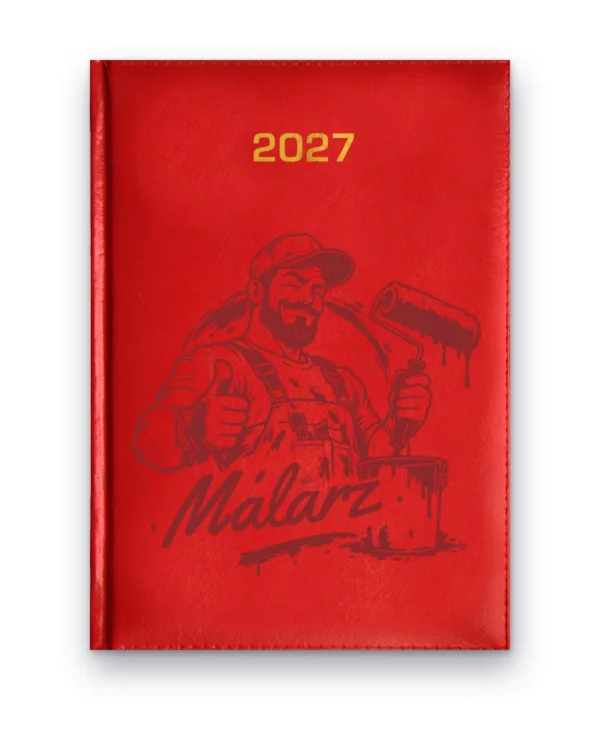 Kalendarz książkowy BALADEK 2027 z grawerem: Malarz z wałkiem