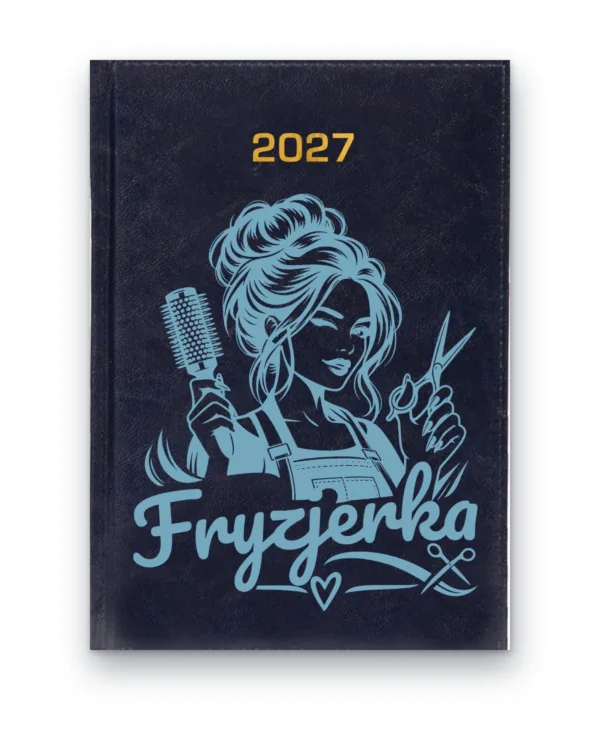 Kalendarz książkowy BALADEK 2027 z grawerem: Fryzjerka ze szczotką