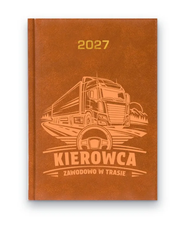 Kalendarz książkowy BALADEK 2027 z grawerem: Kierowca — Zawodowo w trasie