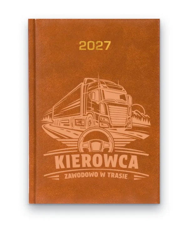 Kalendarz książkowy BALADEK 2027 z grawerem: Kierowca — Zawodowo w trasie