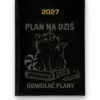 Kalendarz książkowy BALADEK 2027 z grawerem: Kot na kalendarzu — Plan na dziś: odwołać plany