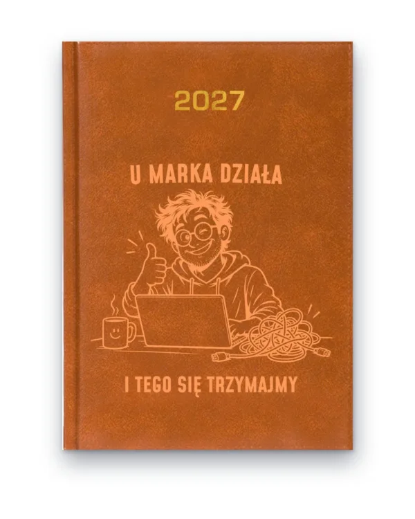 Kalendarz książkowy BALADEK 2027 z grawerem: Imię + programista — U Marka działa