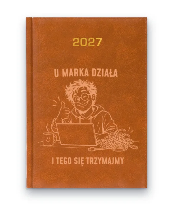 Kalendarz książkowy BALADEK 2027 z grawerem: Imię + programista — U Marka działa