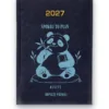 Kalendarz książkowy BALADEK 2027 z grawerem: Panda z notesem — Spokój to plan