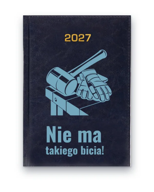 Kalendarz książkowy BALADEK 2027 z grawerem: Młotek i rękawice — Nie ma takiego bicia!
