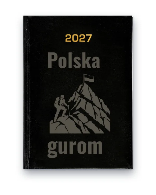Kalendarz książkowy BALADEK 2027 z grawerem: Flaga na szczycie — Polska gurom