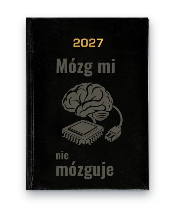 Kalendarz książkowy BALADEK 2027 z grawerem: Mózg na procesorze — Mózg mi nie mózguje