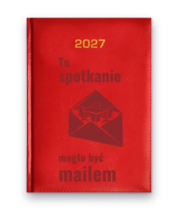 Kalendarz książkowy BALADEK 2027 z grawerem: Spotkanie w kopercie — To spotkanie mogło być mailem