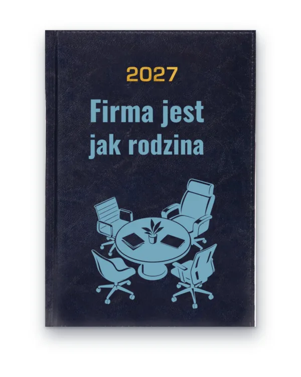 Kalendarz książkowy BALADEK 2027 z grawerem: Stół konferencyjny — Firma jest jak rodzina