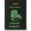 Kalendarz książkowy BALADEK 2027 z grawerem: Komputer i przycisk — Proszę wyłączyć i włączyć komputer