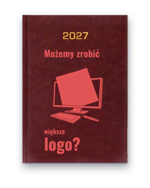 Kalendarz książkowy BALADEK 2027 z grawerem: Monitor i za duże logo — Możemy zrobić większe logo?