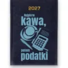 Kalendarz książkowy BALADEK 2027 z grawerem: Kawa i kalkulator — Najpierw kawa, potem podatki
