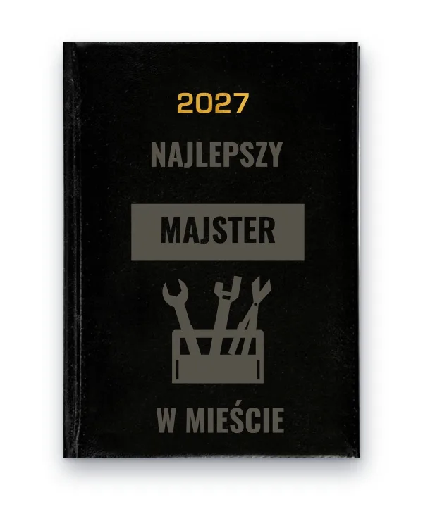 Kalendarz książkowy BALADEK 2027 z grawerem: Skrzynka z narzędziami — Najlepszy majster w mieście